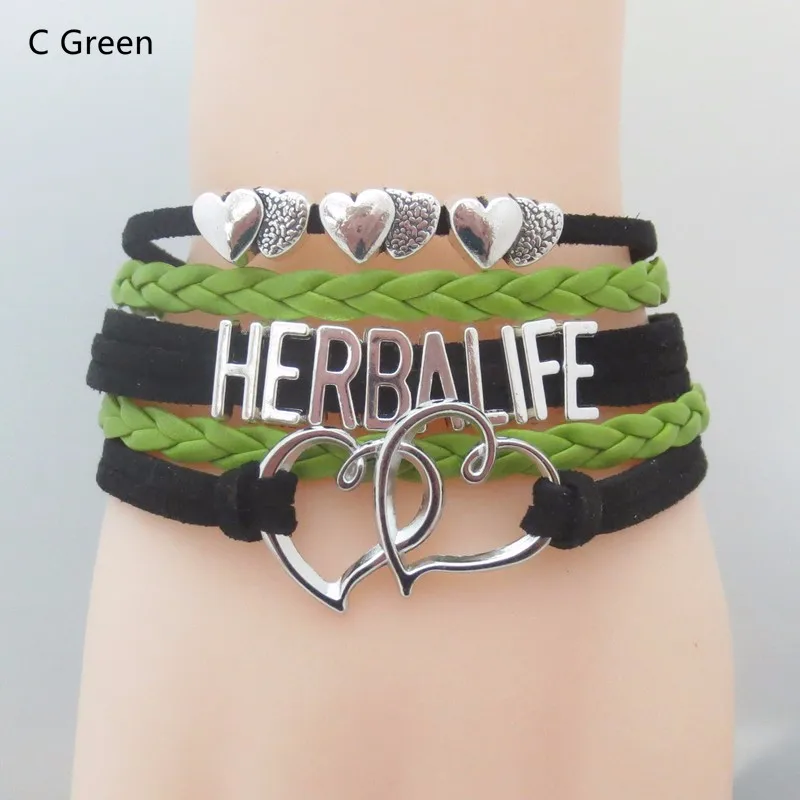 Браслет Herbalife с сердцем моды Infinity Love для женщин, мужчин и девочек из кожи - подарок дружбы.
