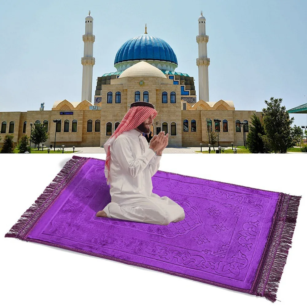 

Muslim 3D Prayer Carpet Linen Tassels Floor Mat Bedroom Bedside Carpets For Living Room Table Rugs Washable Coffee Machine Sofa