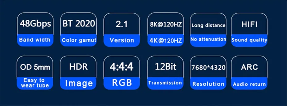 Anmck волоконно-оптический кабель 4K 8K HDMI 2,0 2,1 48 Гбит/с Ультра HD высокая скорость HDR ARC HDCP 2,2 Динамик ТВ камера видео волокно optique