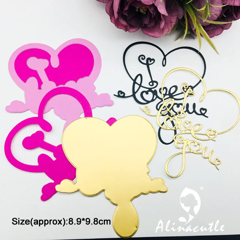 Metal Cutting Die Cut I Love You Shadow Scrapbook Paper craft album Handmade Card Stencil Cutter Punch Art Dies Alinacutle | Дом и сад