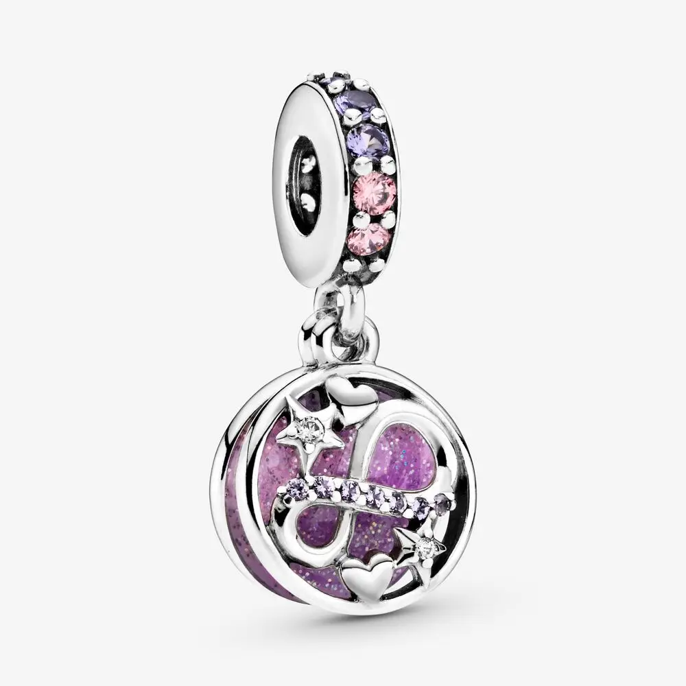 

Original 925 Sterling Silver Charm Shining Eternal Heart And Star Pendant Fit Pandora Women Bracelet & Necklace Diy Jewelry