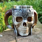 Пивная кружка из нержавеющей стали в стиле ретро, кофейная чашка с рисунком дракона, каучука, черепа, рыцаря, для Хэллоуина, 1 шт.
