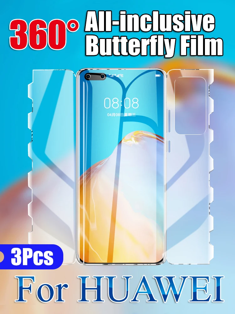 

P50 Pro Front Back Screen Protector For Huawei P40Pro P30 Soft Butterfly Hydrogel Film Mate40Pro 40RS 30 20 Full Honor 50 60Pro