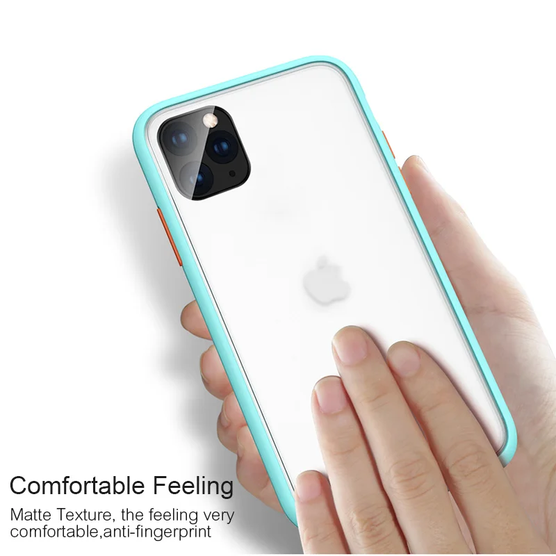Полупрозрачный матовый чехол для iphone 11 Pro Max, силиконовый бронированный цветной Твердый чехол для iphone 7 8 plus x xs, чехлы для Max XR coque