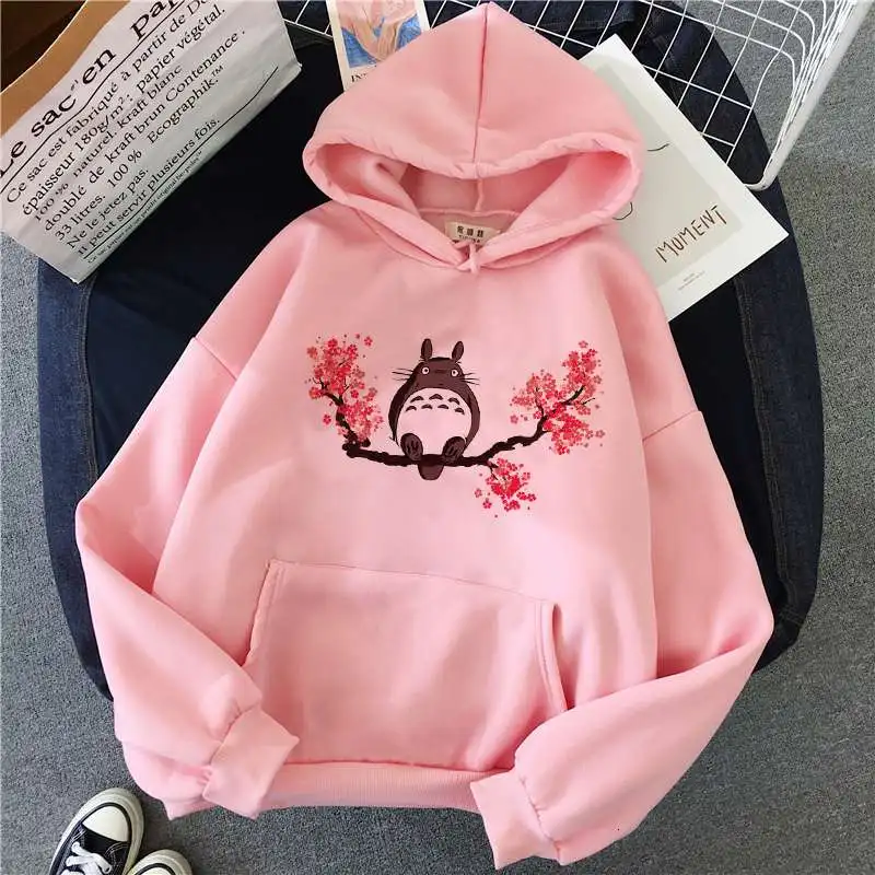 

Tenguatelier Totoro Studio Ghibli Kawaii Hoodies Harajuku Funny Anime Women Cartoon Sweatshirt Hoody Graphic Female Cute Pullove