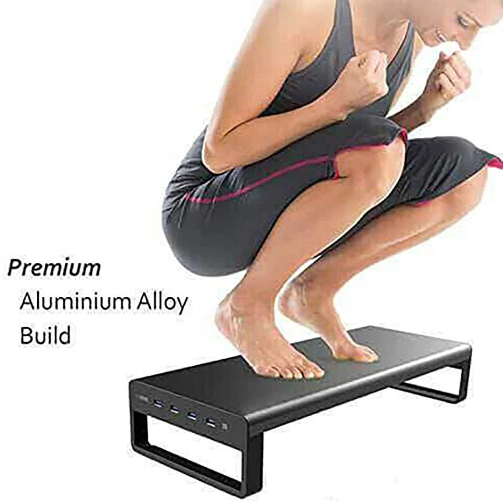 

USB 3.0 Port Computer Base Stand Lift Raise Rack Laptop Stand Base Keyboard Mouse Organizer Notebook Smart Aluminum Alloy Table