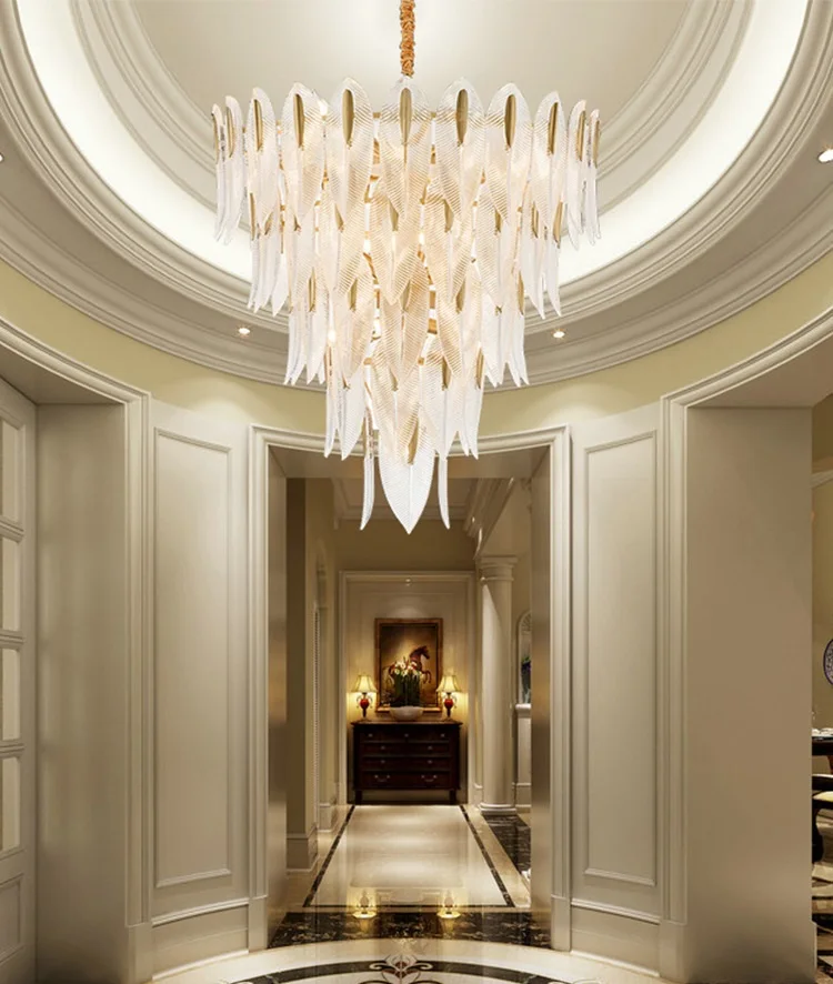 Постмодерн светильник шная медная лампа с перьями и кристаллами простая