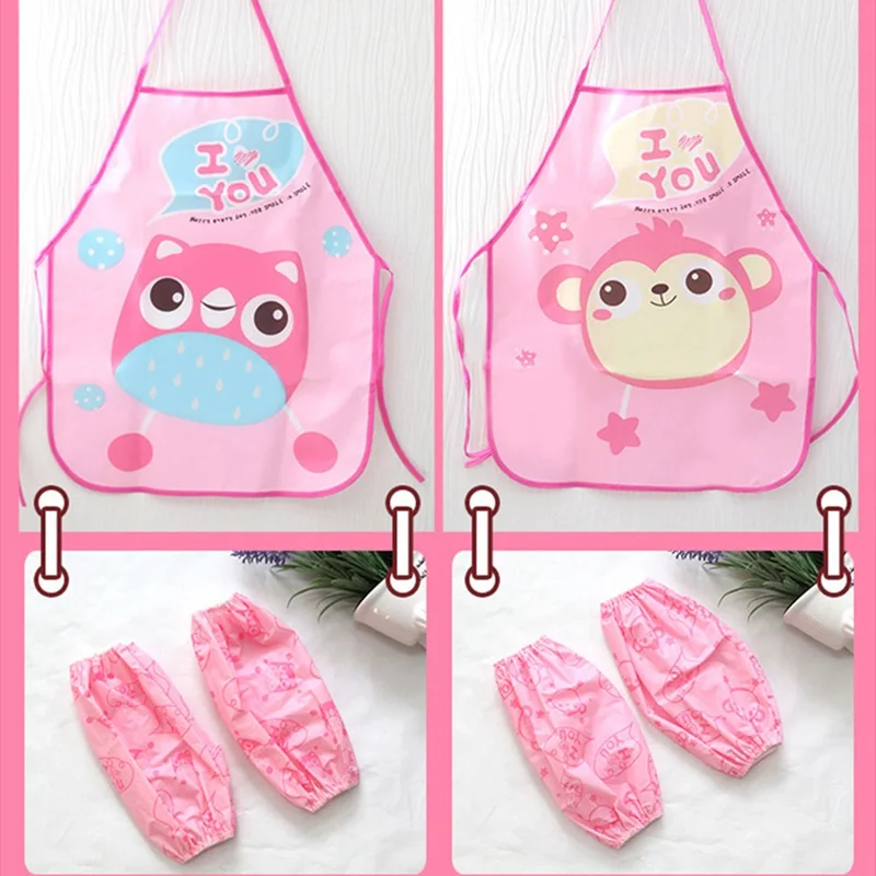 Милый Детский фартук с героями мультфильмов набор водонепроницаемых