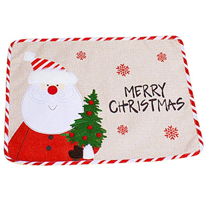 

Рождественские салфетки, Легкая очистка, строительные коврики, рождественские украшения, изоляционный коврик для обеденного стола, домашн...