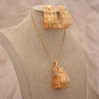 luxury dubai ethiopian indian gold color jewelry sets for women charm with ring jewelry african ball bride party gifts