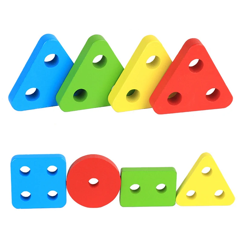 

Montessori Wooden 3D Geometry Shape Educational Sorting Board Building Blocks Children Learning Shape Stacker Sorting Math Toys