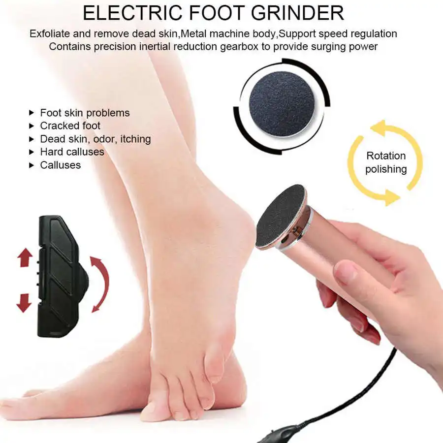 

1pcs Electric Foot Callus Remover Exfoliate Dead Skin Removal Foot Grinder File Pedicure Tool
