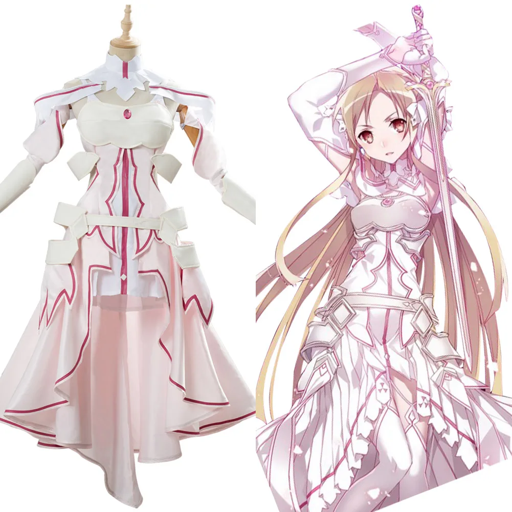 

Anime SAO Sword Art Online Yuuki Asuna Cosplay Costume Dress Alicization Suit Halloween Carnival Costumes for Woman