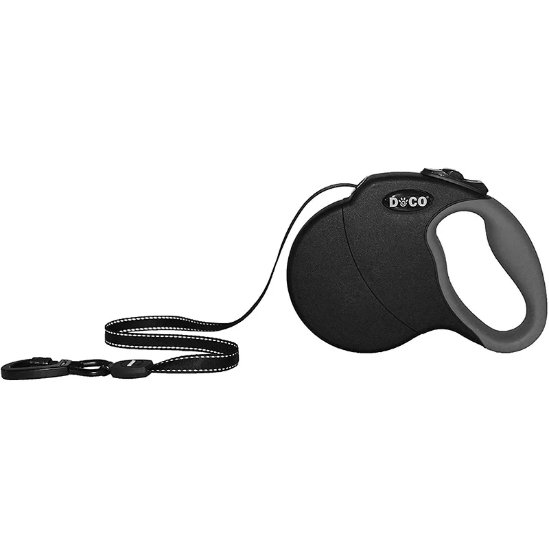 black dog leash MySudui, 4 м, 5 м, нейлоновый поводок для собак, выдвижной, автоматический, для бега, поводок для дрессировки собак, выдвижной поводок, большой, средний, регулируемый - Цвет: black dog leash