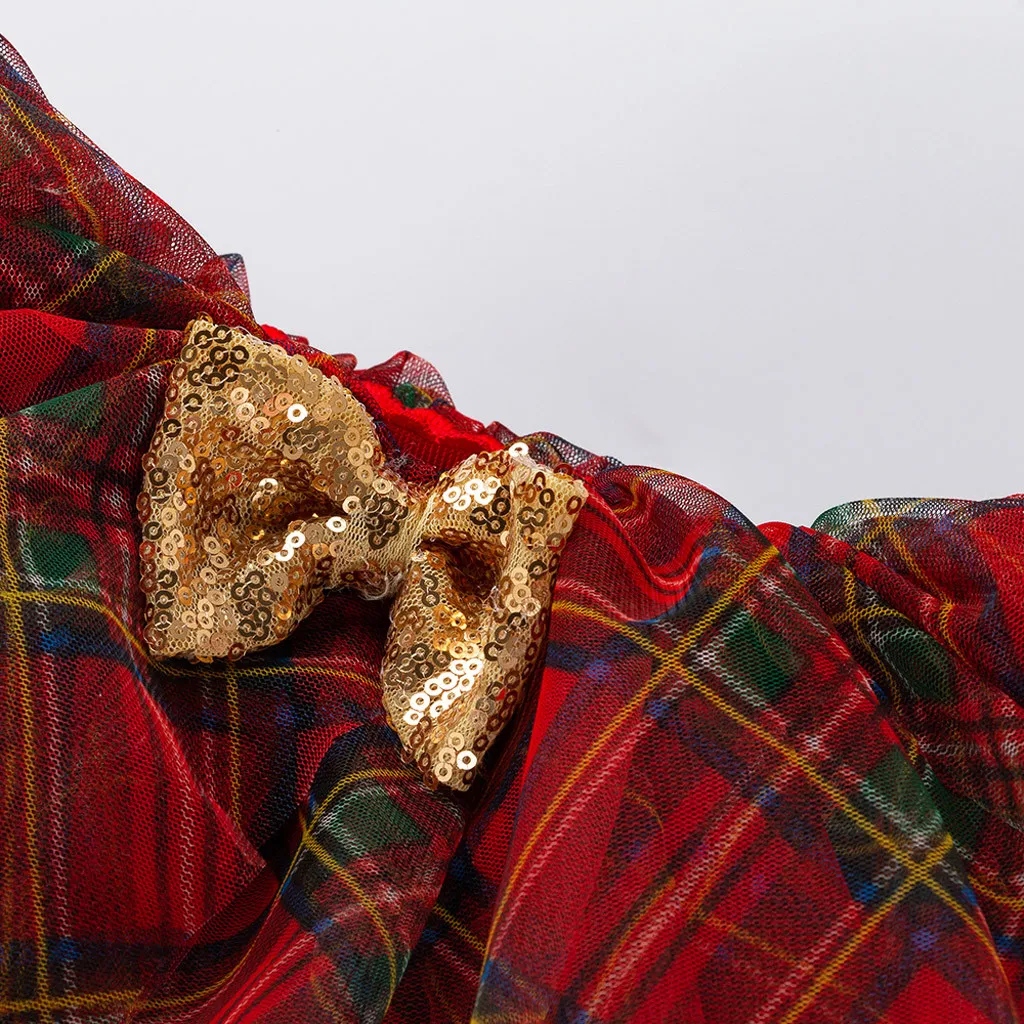 Детский комбинезон на Рождество для маленьких девочек топы платье-пачка набор