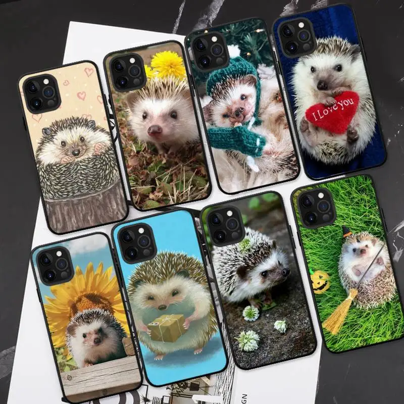 

Hedgehog Cute in Teacup Animal Art Phone Case For iPhone 13 11 8 7 6 6S Plus X XS MAX 5 5S SE 2020 XR 11 pro DIY Funda
