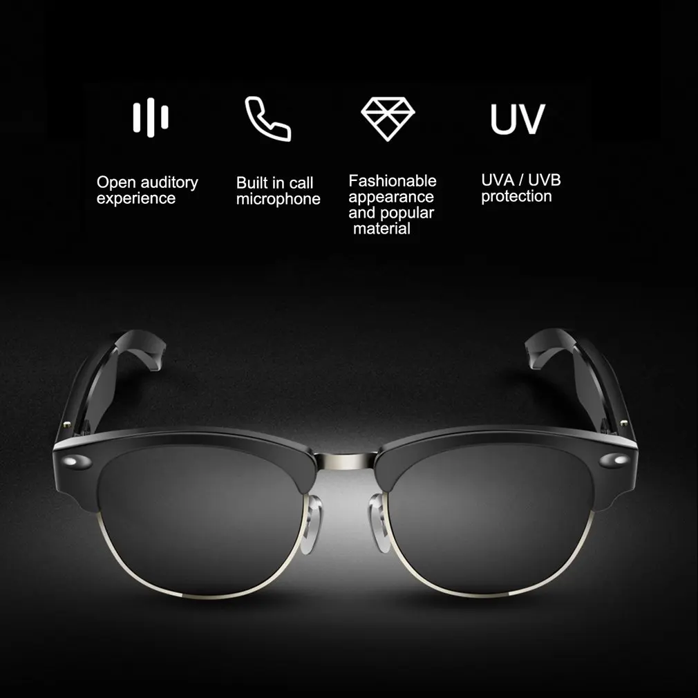 

Умные беспроводные наушники Bluetooth-совместимая гарнитура очки спортивные наушники с защитой от синего света Built-in динамик E20 костная проводи...