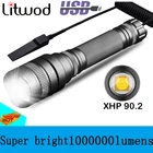 Мощсветильник светодиодный фонарик XHP90.2, высококачественный зуммируемый фонарь для охоты, водонепроницаемый фонарь для кемпинга с аккумулятором 18650