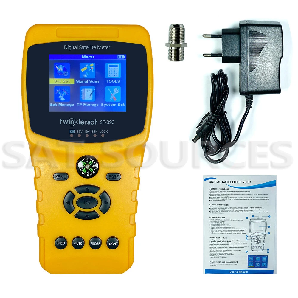 Twinklersat SF-890 ручной многофункциональный спутниковый Finder метр DVB-S/S2 BER MER анализатор