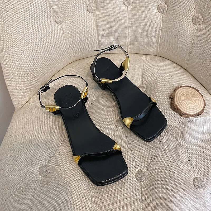 

Сандалии с одним ремешком для женщин, летние женские босоножки на массивном каблуке, сказочные шикарные модные туфли на каблуке в стиле ...