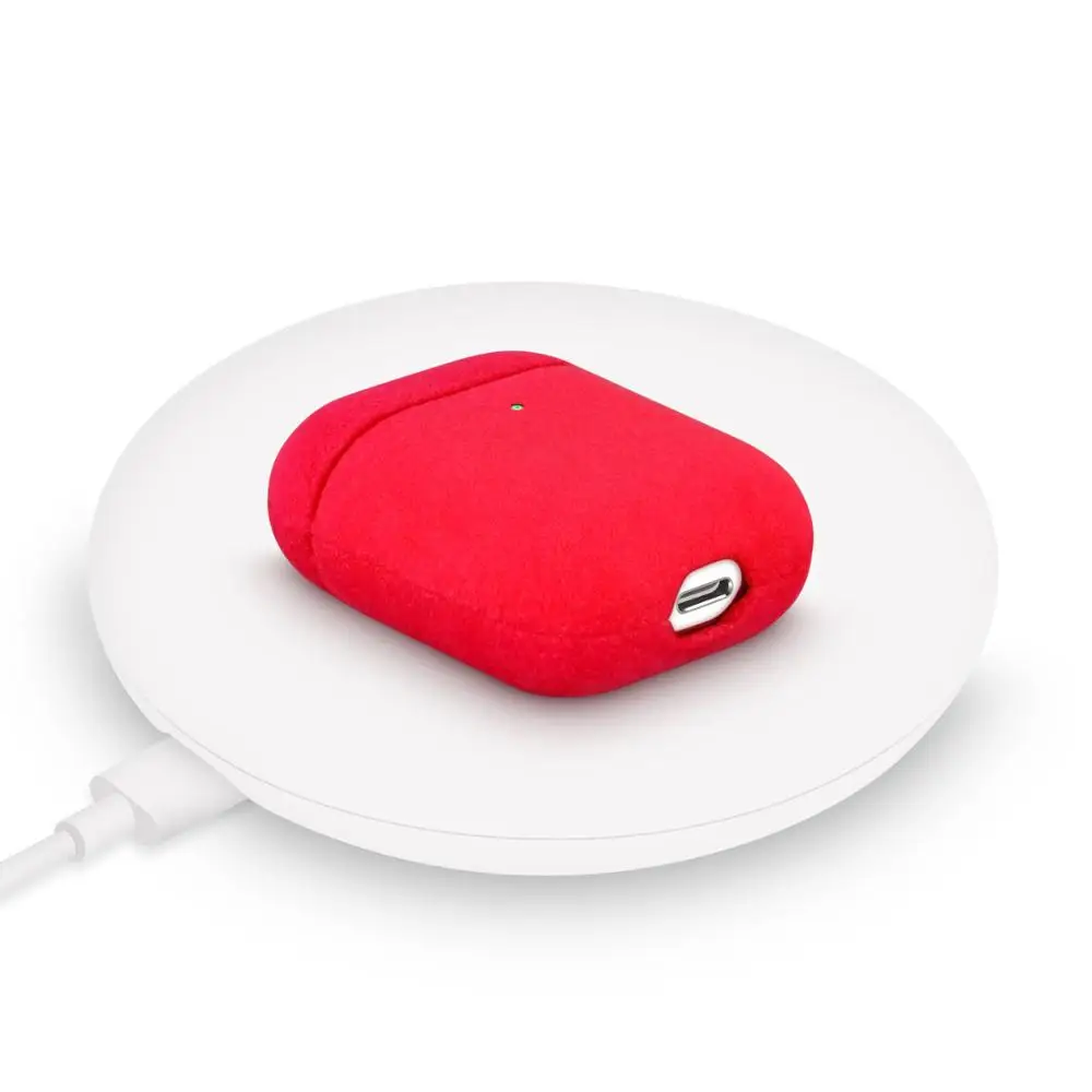

360 Degree Full Protection ALCANTARA Split Design For Apple Airpods 1 2 case Wireless bluetooth headset Mini Shockproof Cover