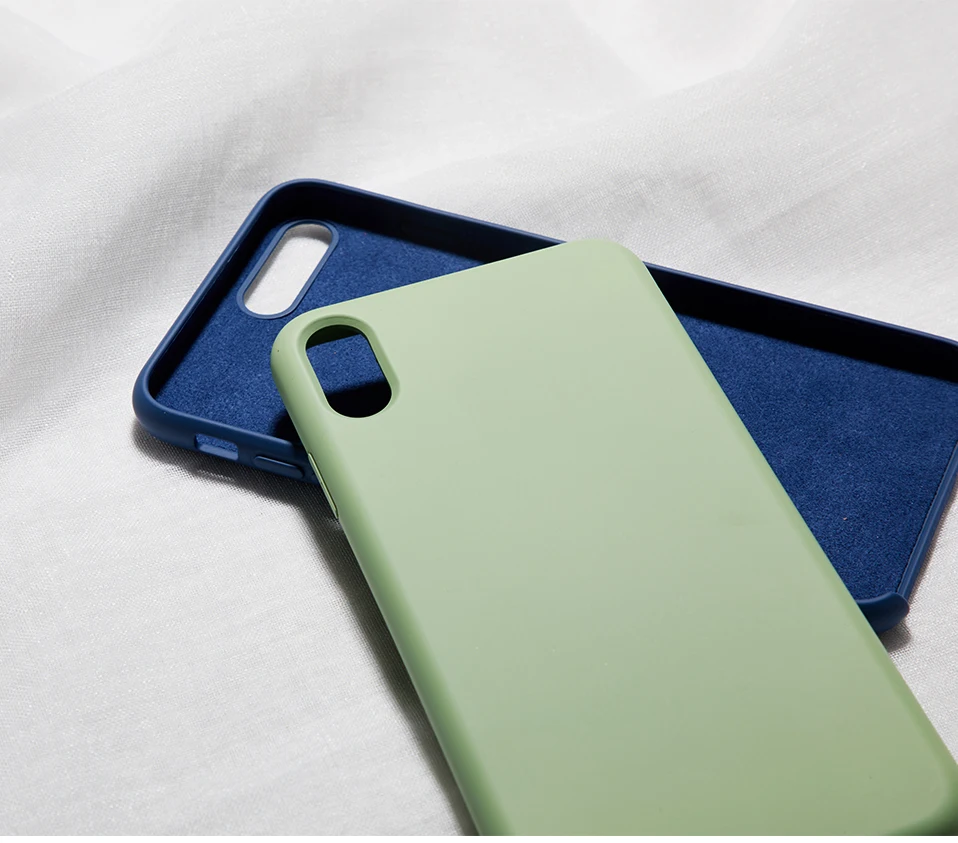 Силиконовый чехол для iPhone 11 Pro Max, однотонный жидкий силикон, бампер для iPhone XR XS 7 8 Plus Funda Coque