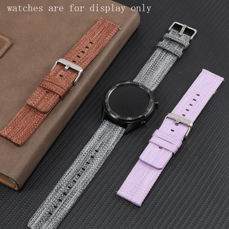 

Thickened Canvas Nylon Watchband 20mm 22mm Bracelet Replacement Belt For Hamilton Mido Huawei GT Waterproof Strap Quick Release