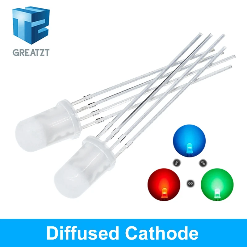 GREATZT 20 шт. 5 мм RGB LED общий катод/общий анод трехцветные излучающие диоды f5