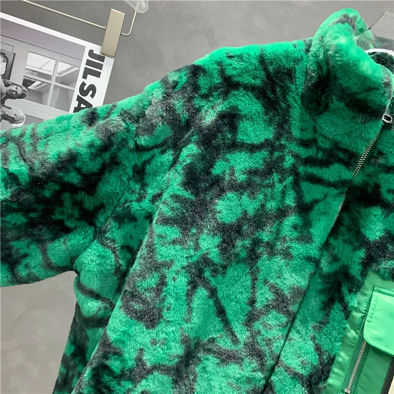 Женское модное Свободное пальто из искусственной кожи с принтом граффити теплая