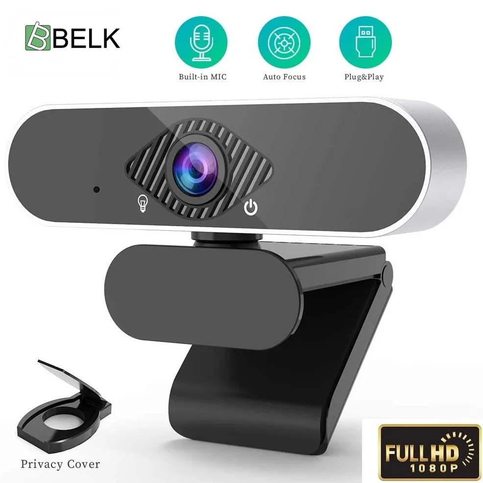 

Веб-камера Full HD 1080p с микрофоном, вращающаяся на 360 градусов