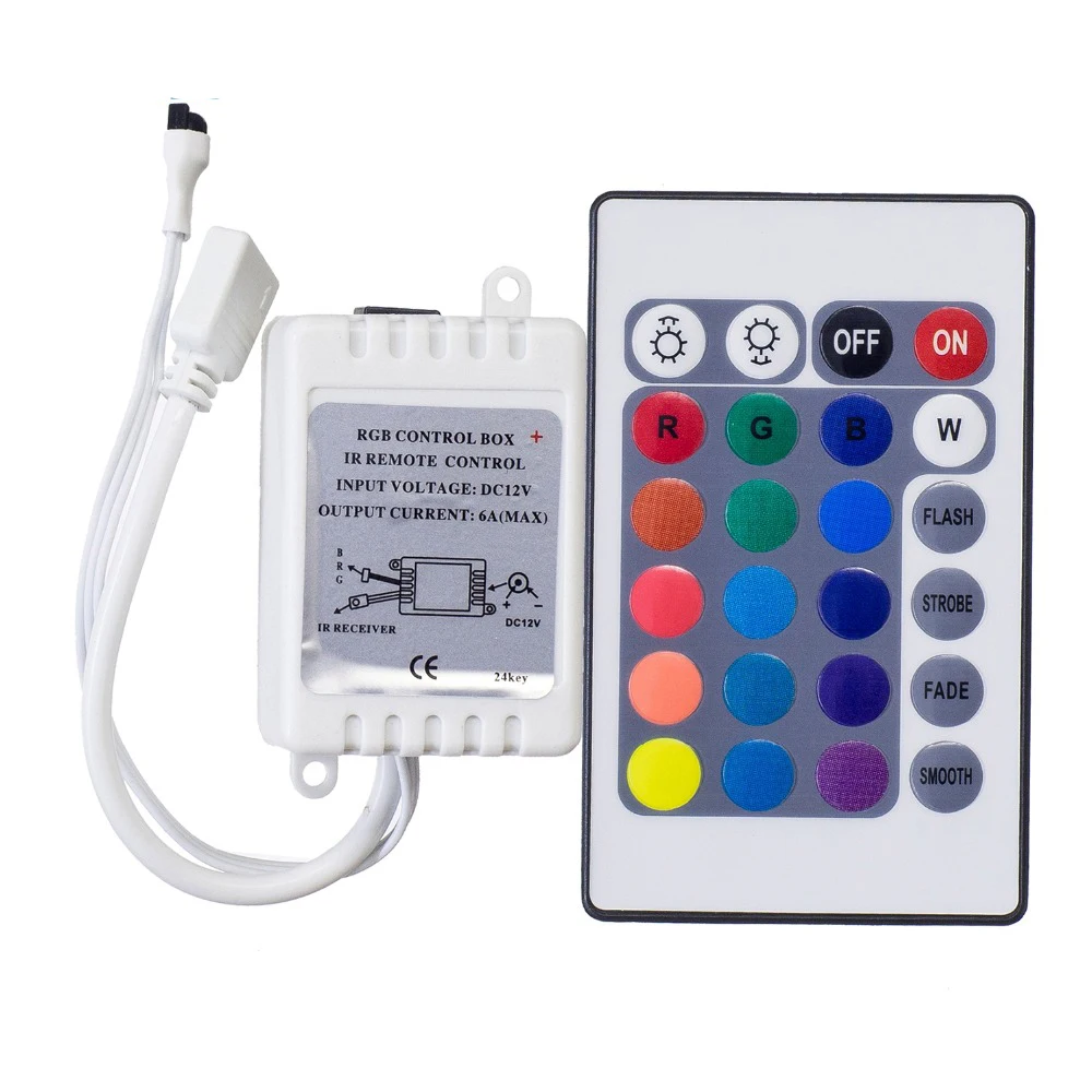 DC12V 24 клавиши ИК пульт дистанционного управления RGB для SMD3528 5050 5730 5630 3014