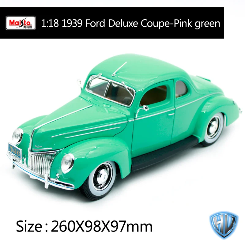 Maisto 1:18 1939 ford deluxe красный автомобиль литой под давлением 260*98*97 мм классический автомобиль литой под давлением старый известный роскошный автомобиль модели для мужчин 31180 - Цвет: 31180