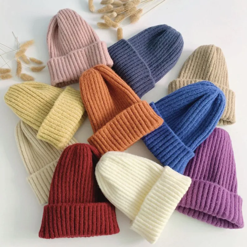 Мягкая вязаная шапочка для малыша детская зимняя шапка теплая мальчиков и