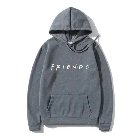Women's Fashion Friends Hoodies Harajuku Letters Print Pocket fleece Warm Pullovers Hip Hop Loose Solid Female Sweatshirts Hoody