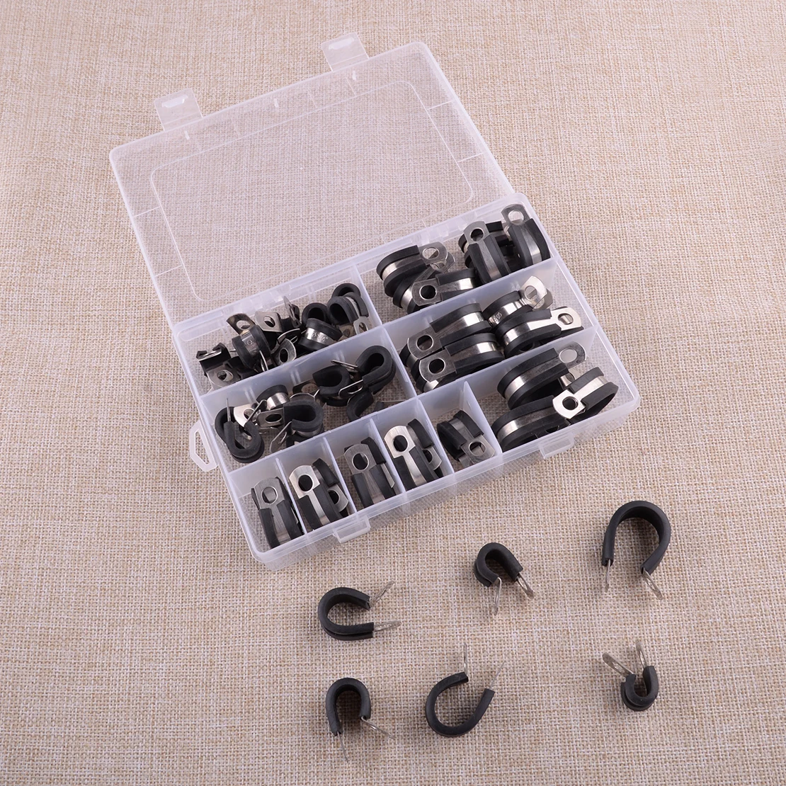 

52 шт. резиновая подушка изолированный кабель из нержавеющей стали топливные трубки зажимы Ассортимент Набор Универсальный