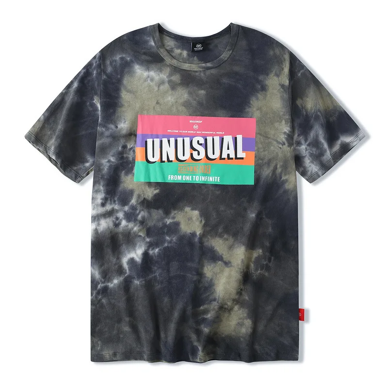 

SEVEYFAN 2021 Men's Fashion Tie Dye Printed Tees Hip Hop Oversize Tees Summer Short Sleeve Cotton Tops for Male