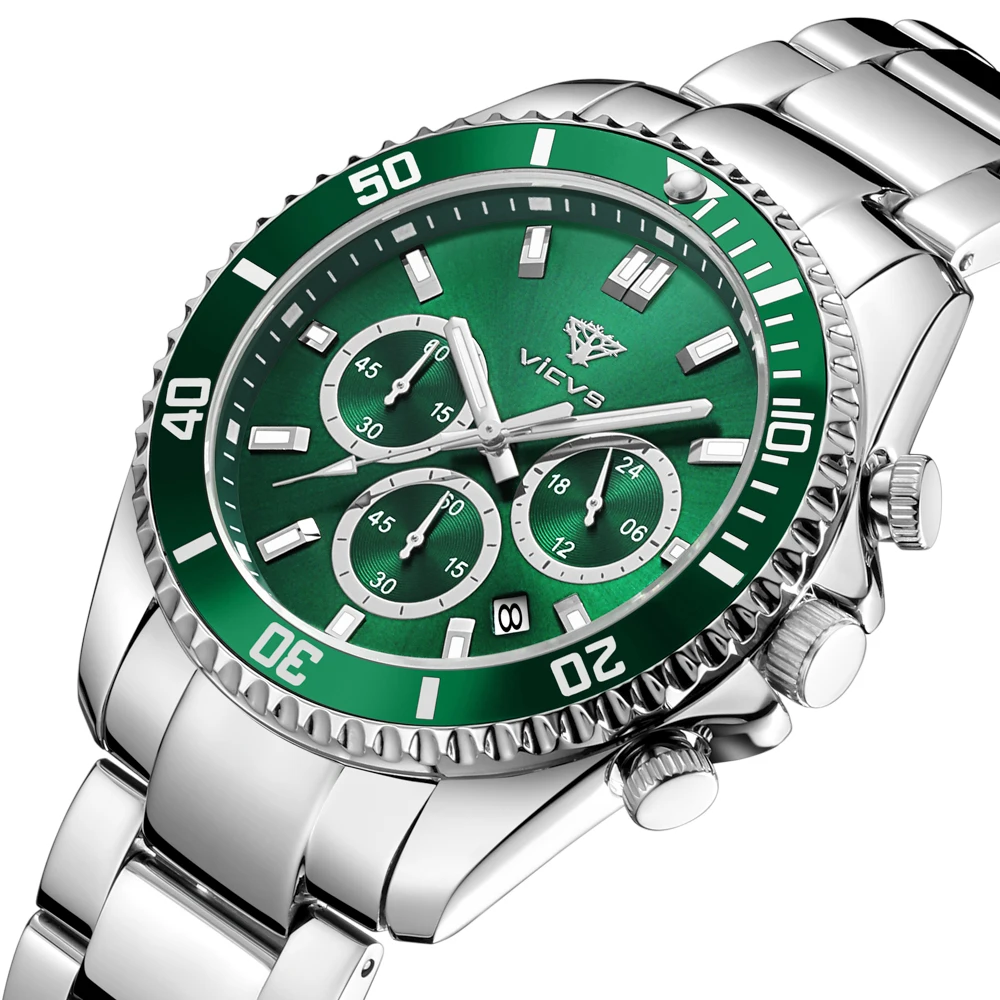 ساعات رجالية men quartz wristwatches VICVS New Luxury Fashion Watch Mineral Glass Men's Watch Relogio Masculino