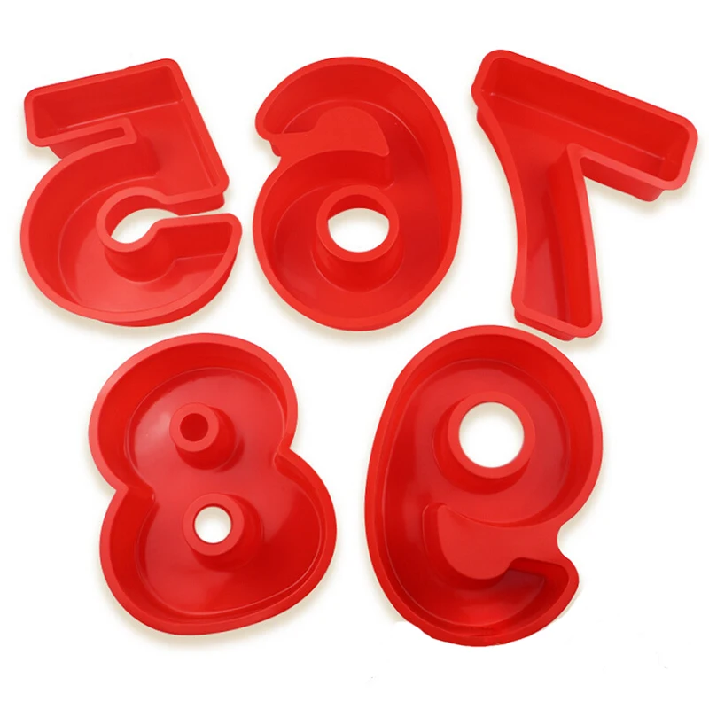 10 Inch 0-9 Numbers Shape Digtial 3D DIY Fondant Cake Mold Chocolate Silicone Molds Decorative Baking Tool | Дом и сад
