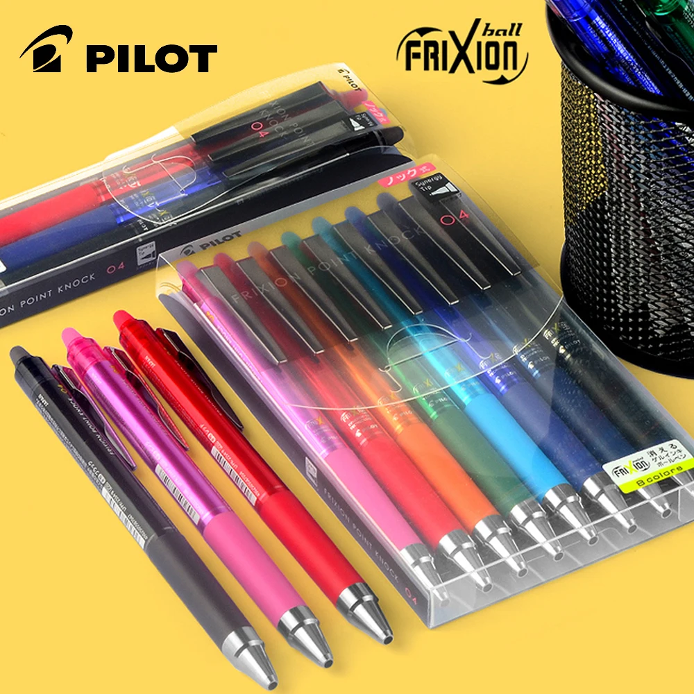 

3/6pcs PILOT Frixion LFPK-25S4 0.4mm Press Color Gel Pen Needle Tip Student Office Stationery Large Capacity Replaceable Refill