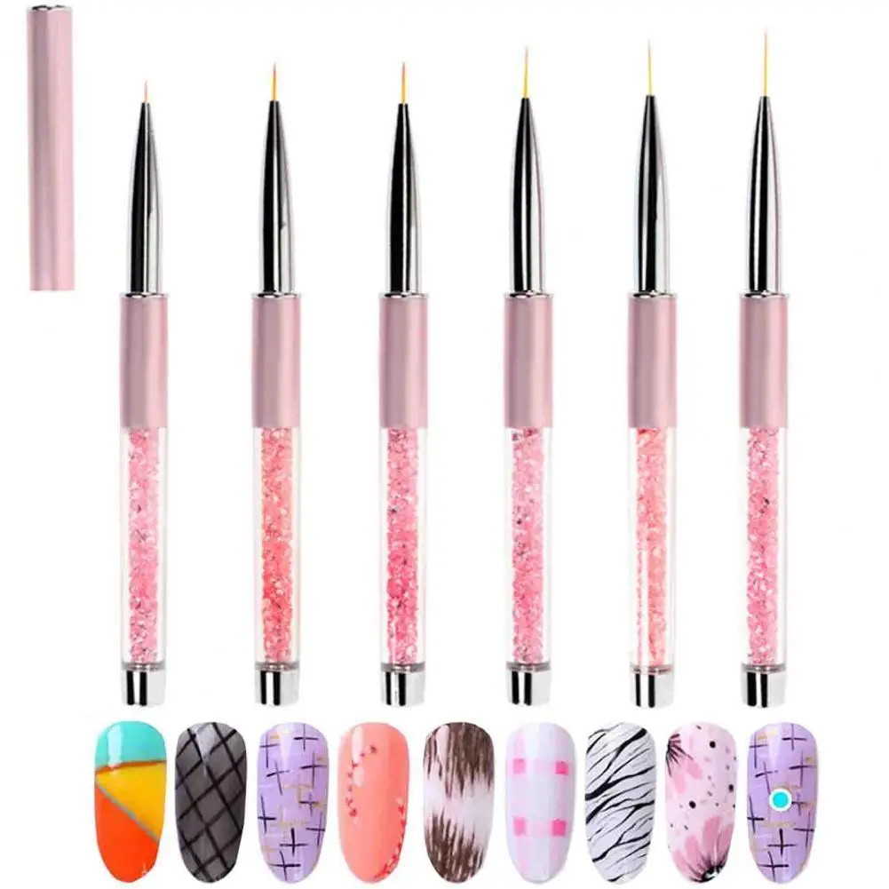 

Nail Art Pen Tip Head Ergonomics Handle Acrylic Soft Slender Brush UV Color Gel Drawing DIY Tools for Manicure