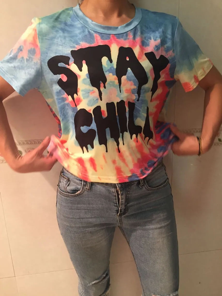 Женская футболка в стиле Харадзюку разноцветная Футболка с контрастным