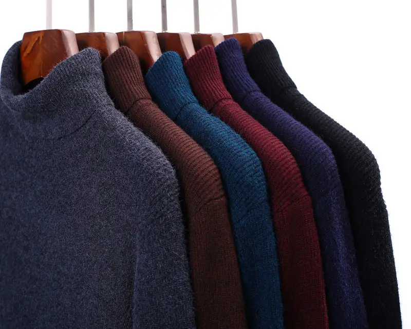 COODRONY свитер для мужчин Уличная мода трикотаж кашемир водолазка Pull Homme осень зима толстый теплый шерстяной пуловер для мужчин 91099