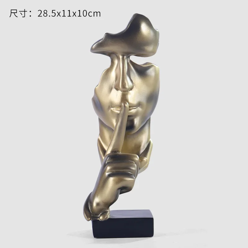 

European-style silence is a gold crafts resin sculpture decoration home living room office creative decoration gifts