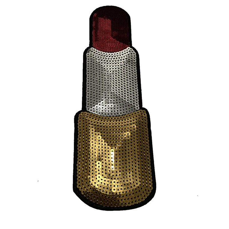 Новые большие блестящие нашивки WUYUCONG для губной помады, Пришивные аппликации для вышивки утюгом, 1 шт.