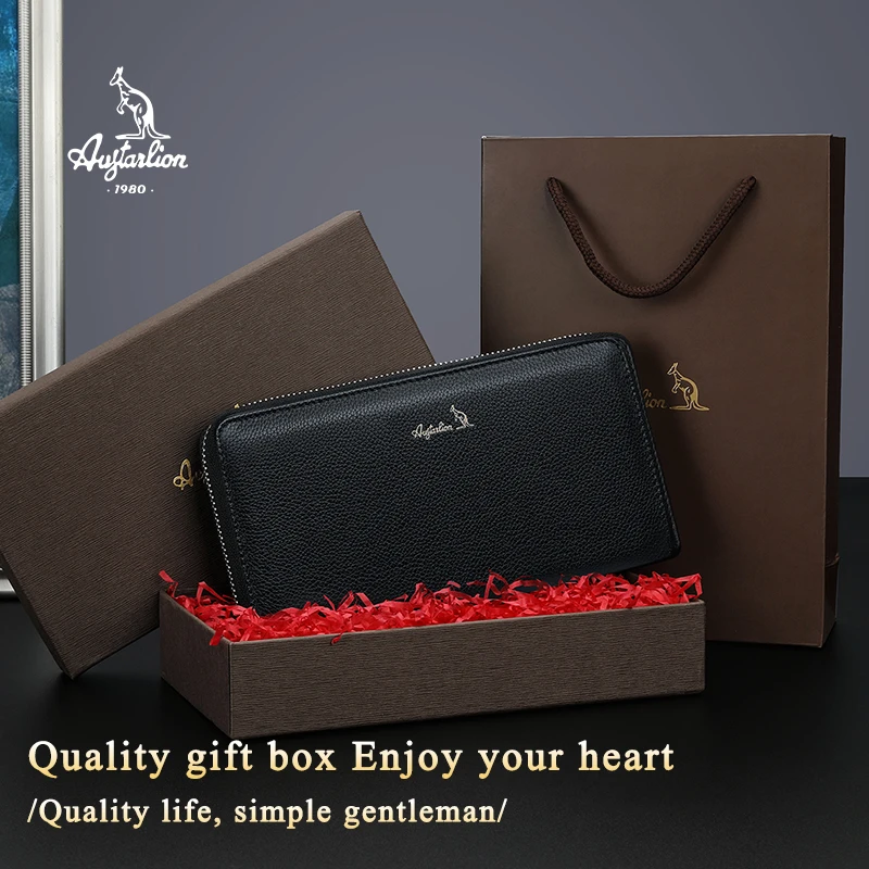 Мужской кожаный длинный клатч кошелек для деловых мужчин держатель карт с