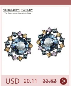 Женские серьги-гвоздики Neoglory из титана, без никеля, модные ювелирные изделия, новинка, украшенные кристаллами Swarovski