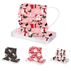 510 шт., одноразовые рождественские маски унисекс с принтом