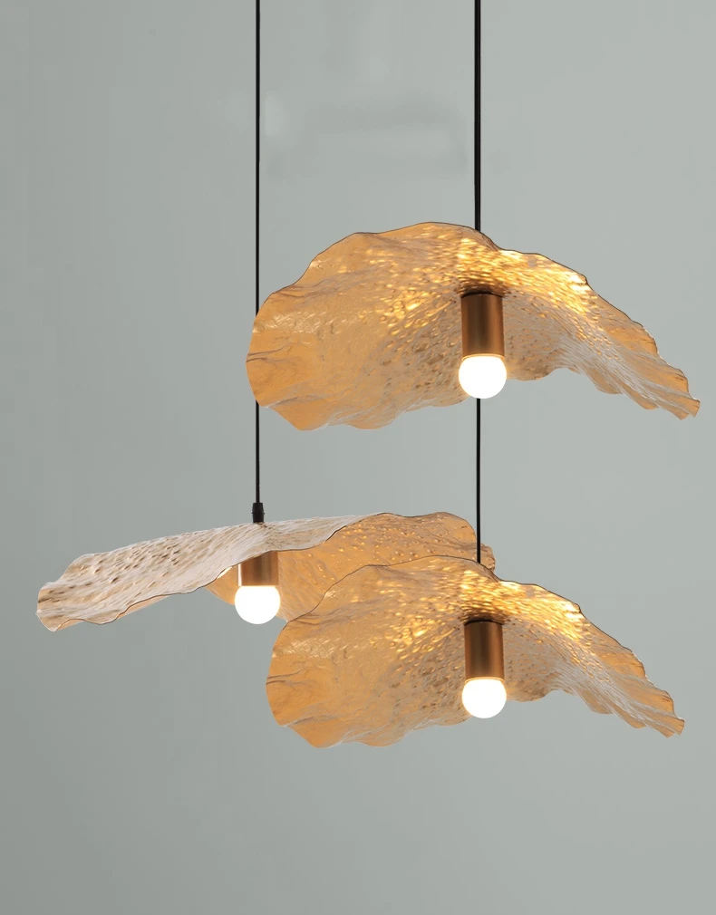 Nordic Lotus Leaf Led Pendant Lights Dining Room Restaurant Bar Metal Lamp Living Decor Suspension Light Fixtures |