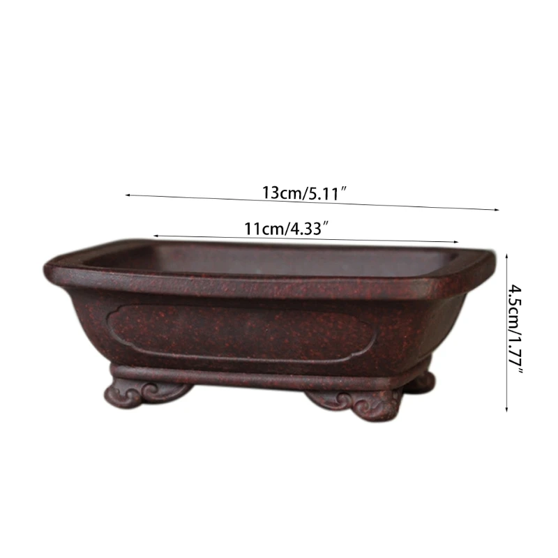 

E8BD Chinese Rectangular Bonsai Pot Plant Planter Flower Pots Home Garden Yard Decor