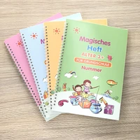 4 bookssets of childrens magic books reusable 3d calligraphy copybooks english number lettering magic practice copybooks